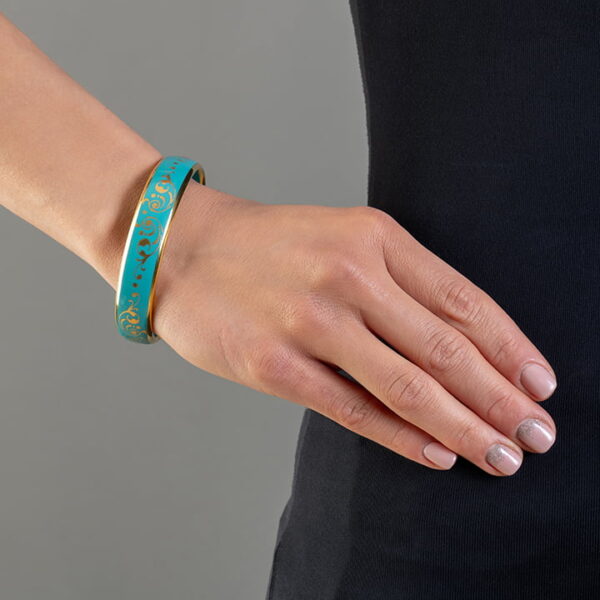 Barokový mätovo zelený jemný porcelánový náramok