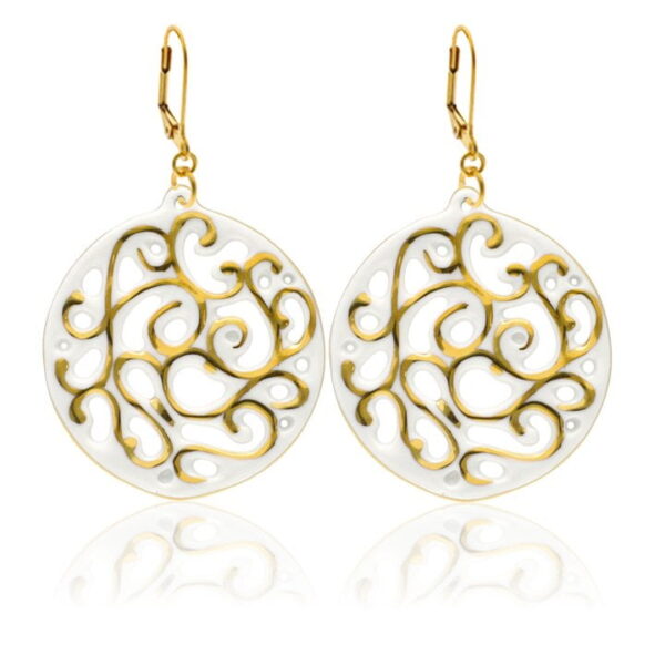 Aero Fehér&Arany Finomporcelán Fülbevaló (40mm) Aero Fehér&Arany Finomporcelán Fülbevaló (40mm)