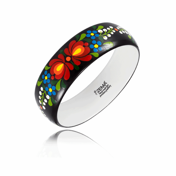 Tradicionális Fekete Matyó Széles Karperec Tradicionális Fekete Matyó Széles Karperec