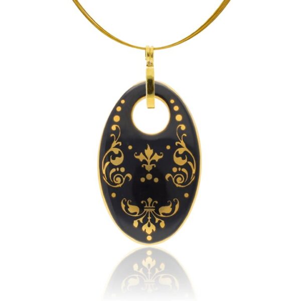 Barokk Fekete&Arany Ovál Medál