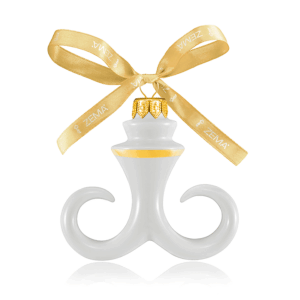 Jemná porcelánová pozlátená ozdoba na vianočný stromček "Snow Moustache".