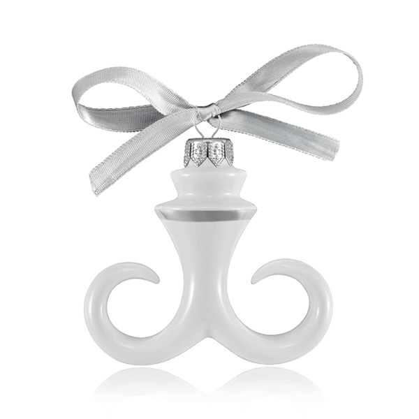 PTP_0796E_720 Jemná porcelánová platinovaná ozdoba na vianočný stromček "Snehové fúzy".