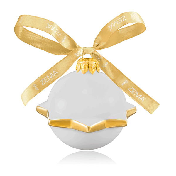 PTP_0803_720 Jemná porcelánová dekorácia na vianočný stromček Gold Sphere