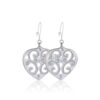 ZEMA Aero Fehér&Platina Szív fülbevaló