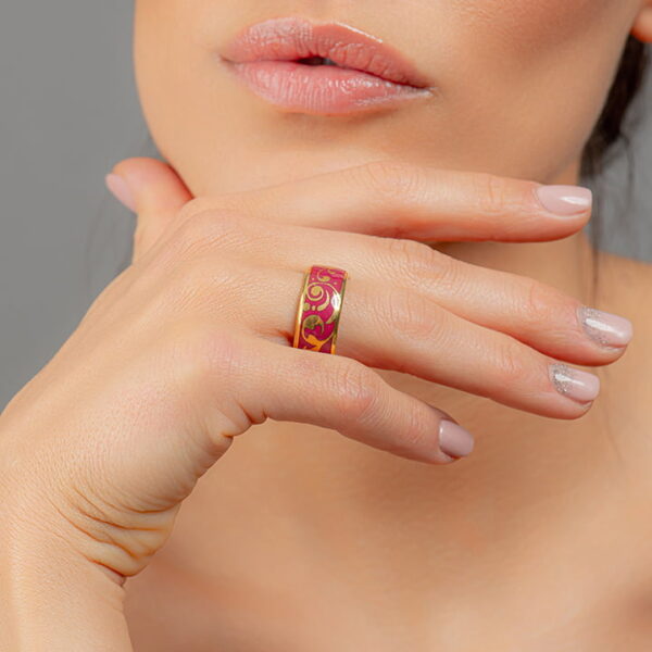 Barokový prsteň z jemného porcelánu Pur-Pur&Gold